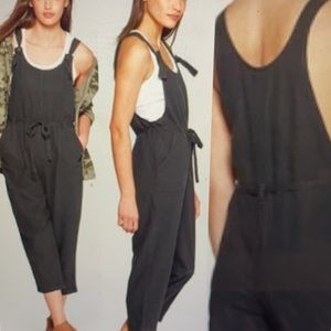 Gray linen jumpsuit